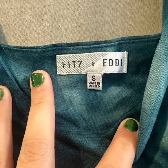 Green/blue tye-dye crop top - Picture 2 of 3